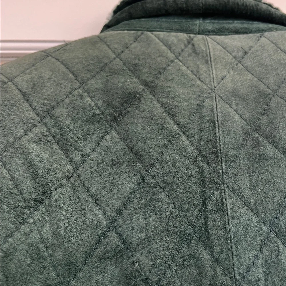 Vintage HEAVY coat! Leather / suede with warm lining